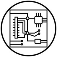 pcb bord pictogramstijl vector