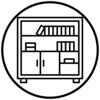 bibliotheek planken pictogramstijl vector