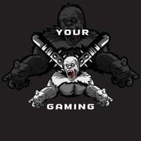 geïllustreerd gorilla gaming logo.eps vector