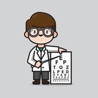 schattige dokter oogartsen vector