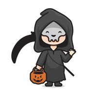 schattig halloween kostuum dood vector