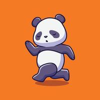 schattige panda lopende cartoon afbeelding vector