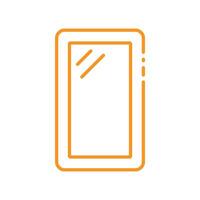 eps10 oranje vector glas frame lijn pictogram geïsoleerd op een witte achtergrond. glazen wandoverzichtssymbool in een eenvoudige, platte trendy moderne stijl voor uw websiteontwerp, logo, pictogram en mobiele applicatie