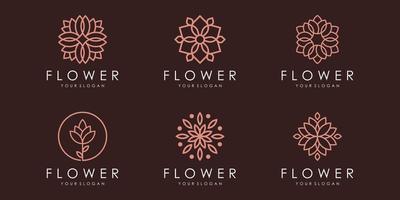 bloemen ornament logo en icon set. ontwerp sjabloon vector. vector