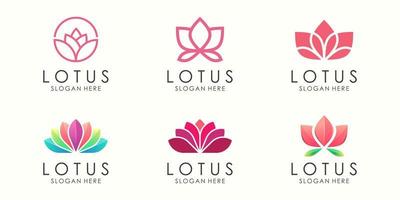 lotus logo en icon set. ontwerp sjabloon vector. vector