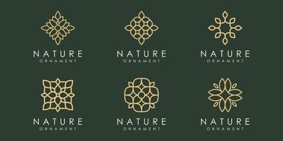 blad ornament logo en icon set. ontwerp sjabloon vector. vector