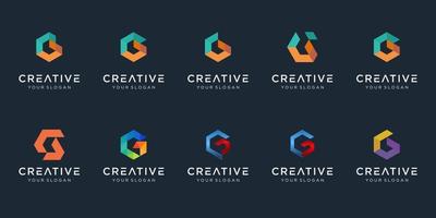 set van creatieve abstracte monogram brief gc logo ontwerp. vector