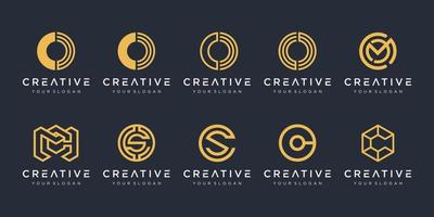 set van creatieve monogram logo ontwerpsjabloon. pictogrammen voor zaken van luxe, elegant, eenvoudig. vector