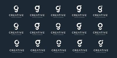 set van abstracte eerste letter g logo sjabloon. pictogrammen voor zaken van mode, sport, financieel vector