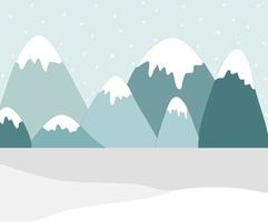 sneeuwberg in winterlandschap vector