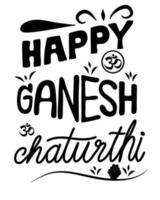 ganesh chaturthi belettering vector