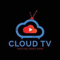 cloud tv logo ontwerp cloud tv vector logo sjabloon