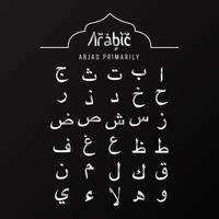 Arabisch schrift abjad voornamelijk gebruikt voor Arabisch, Koran en verschillende andere talen van Azië en Afrika vector