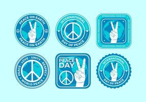 6 vectorafbeeldingen van internationale vredesdag, sticker, badge, logo, embleem vector