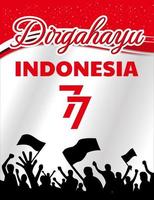 indonesisch onafhankelijkheidsdag posterontwerp met abstracte rode en witte achtergrond vector