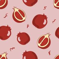 fruit granaatappel vector naadloze patroon.