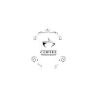 coffeeshop-logo. vector coffeeshop etiketten.