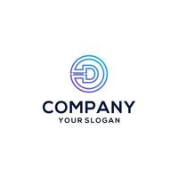 letter d logo-ontwerp met concepttechnologie vector