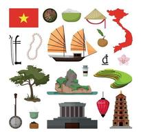 set van Vietnamese associatieve illustraties vector