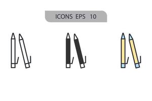 balpenpictogrammen symbool vectorelementen voor infographic web vector