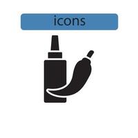 chilisaus fles iconen symbool vector-elementen voor infographic web vector
