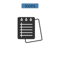 notebookpapier pictogrammen symbool vectorelementen voor infographic web vector