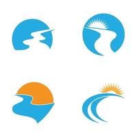 rivier vector pictogram illustratie logo ontwerp