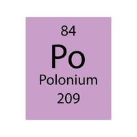 polonium symbool. scheikundig element van het periodiek systeem. vectorillustratie. vector