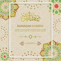 ramadan in arabische kalligrafie wenskaart, met een nieuw model ornament met een klassiek concept. vector illustratie