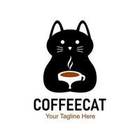 koffie kat logo vector
