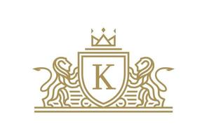 luxe gouden koninklijke leeuwenkoning logo-ontwerpinspiratie vector