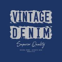 vintage denim t-shirt en kledingontwerp vector