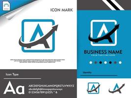 financieel logo met letter a premium vector