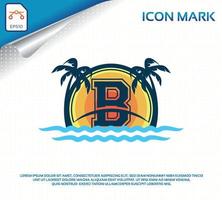 strandlogo met letter b premium vector