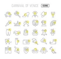 vector lijn iconen van carnaval van venetië