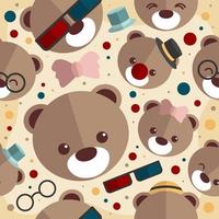 schattig teddybeer naadloos patroon vector