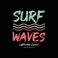 surf golven illustratie typografie. perfect voor het ontwerpen van t-shirts vector