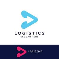 logistiek bedrijf vector logo, pijl pictogram logo, snelle digitale levering logo. met behulp van eenvoudige en gemakkelijke logo-vectorbewerking.