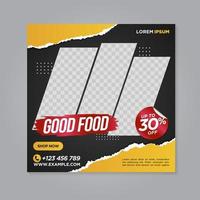 restaurant eten sociale media banner post ontwerpsjabloon vector