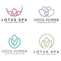 een mooie en natuurlijk mooie lotus spa-bloem, met een luxe en elegante lotusbloem vector illustratie bewerking, geschikt voor schoonheids- en cosmetische salons.