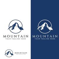 uitzicht op het berglandschap, minimalistisch design. logo voor fotografen, klimmers en avonturiers. bewerken met behulp van vectorillustratie. vector