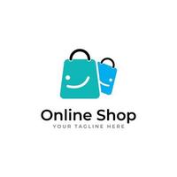 boodschappentas en online winkelwagentje logo.logo geschikt voor verkoop, korting, winkel.met vectorillustratiebewerking. vector