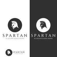 sterke en dappere Spartaanse of Spartaanse oorlogskrijger helm logo.designed met sjabloon vector illustratie bewerking.