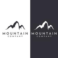 uitzicht op het berglandschap, minimalistisch design. logo voor fotografen, klimmers en avonturiers. bewerken met behulp van vectorillustratie. vector