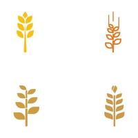 tarwe- of graanlogo, tarweveld en tarweboerderijlogo. Met eenvoudige en eenvoudige bewerkingsillustraties. vector