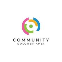 community-logo , community-netwerk en people check.logos voor teams of groepen , kleuterscholen en bedrijven. met het bewerken van vectorillustraties. vector