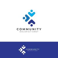 community-logo , community-netwerk en people check.logos voor teams of groepen , kleuterscholen en bedrijven. met het bewerken van vectorillustraties. vector