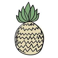 doodle sticker verse zoete ananas vector