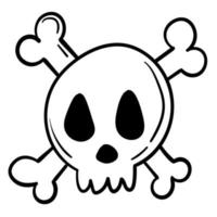 doodle sticker grappige schedel voor halloween vector