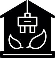 eco zonne-huis glyph icoon vector